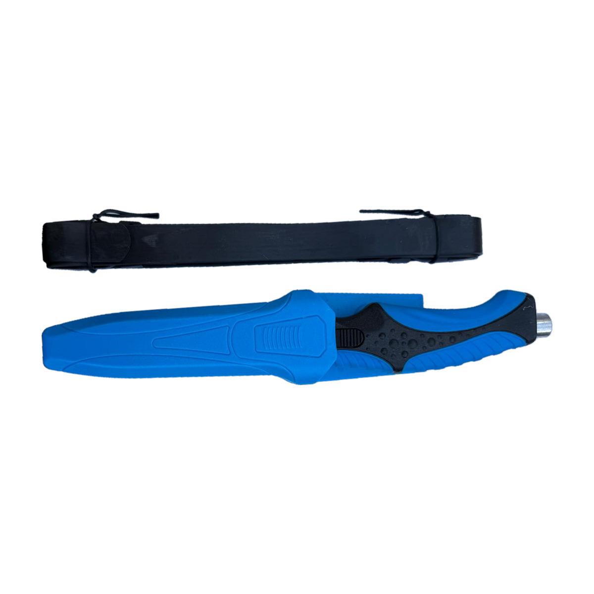Blue-Handle Fixed-Blade Knife with Sheath