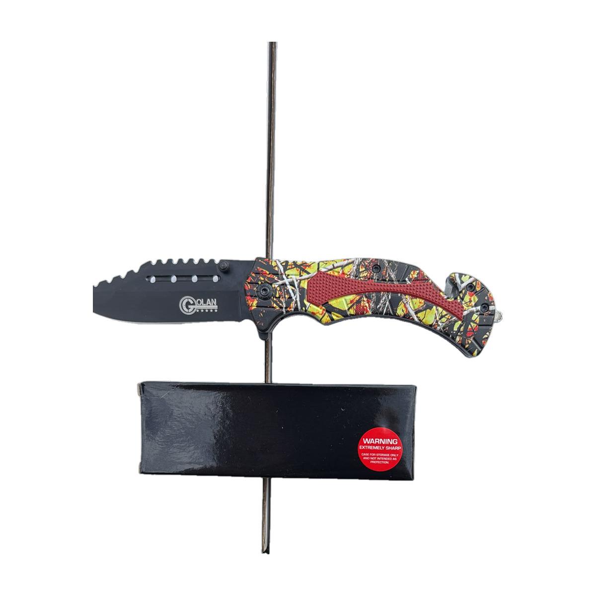 Red/Gold Dragon Graphic Slim-Profile Knife