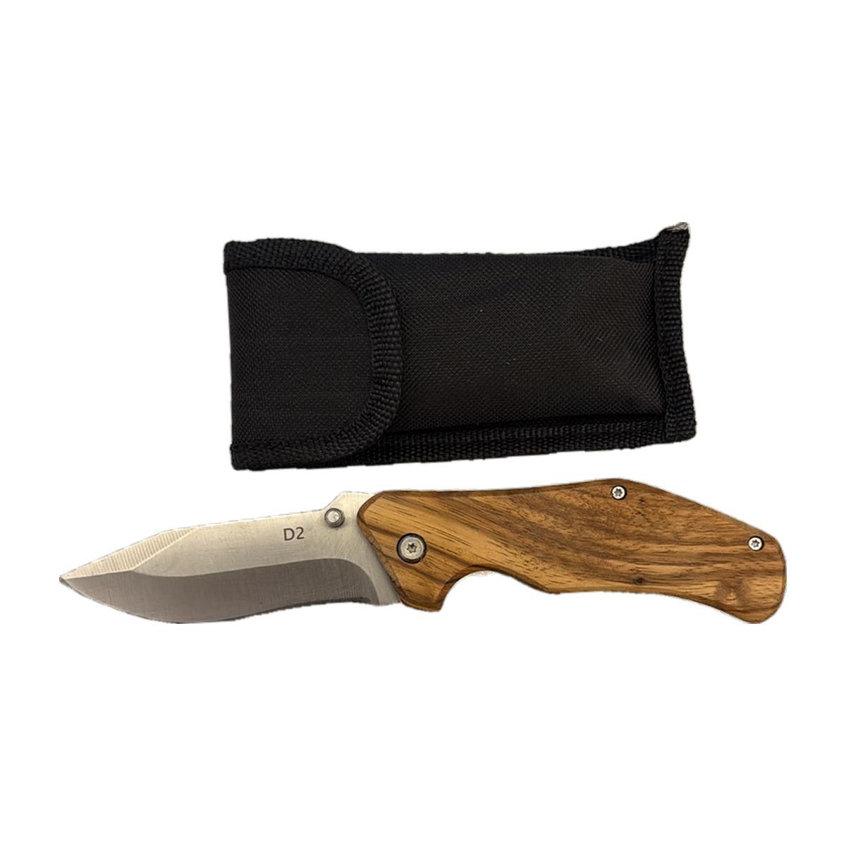 Wood-Handle EDC Folding Knife